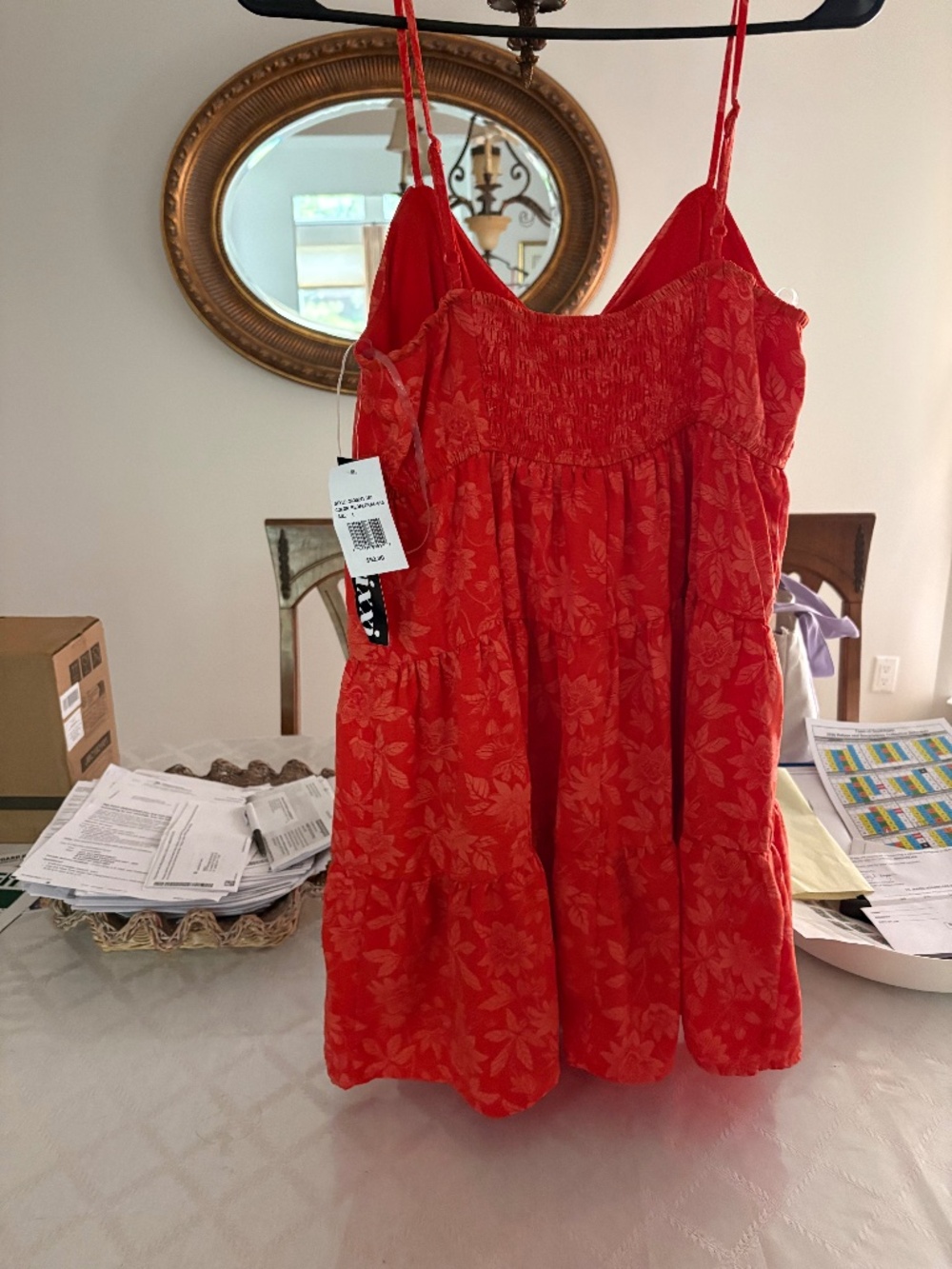 Trixxi red floral dress NWT